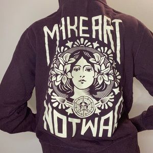 OBEY PURPLE ZIP UP SWEATER